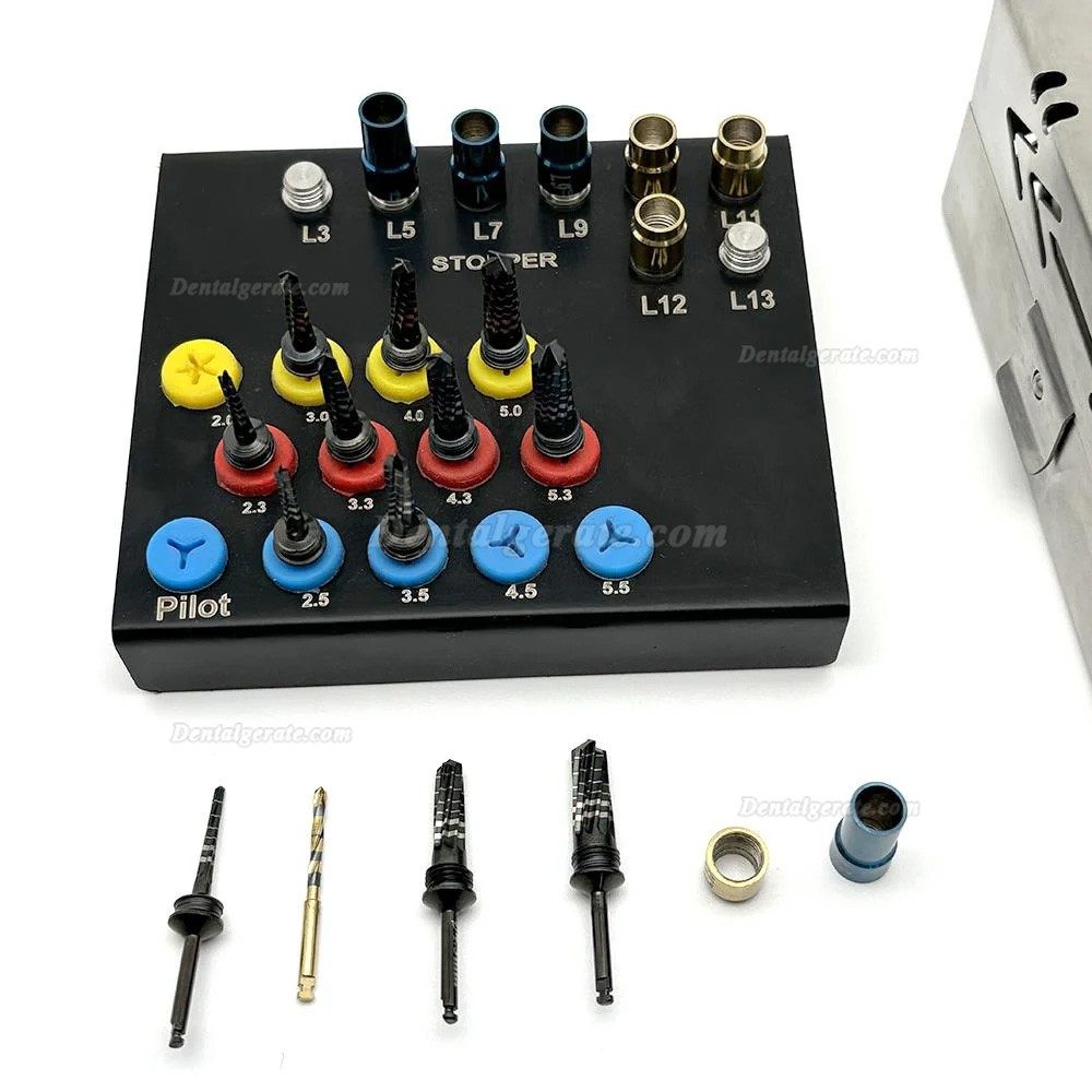 21-teiliges Detanl Implantat Bohrer Set mit Stopper-Kit
